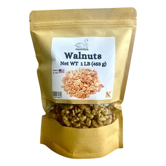 EleganceInLife Walnuts 1 LB 453g Fresh , Packed in USA Pack of 1