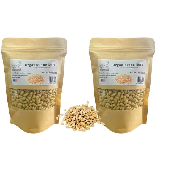 Eleganceinlife Organic Whole Pine Nuts 8oz Packed in USA Pack of 2