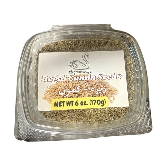 Eleganceinlife Regal Cumin Seeds NET WT 6 oz (170g) made in USA, Gluten-Free, Vegan, Vegetarian