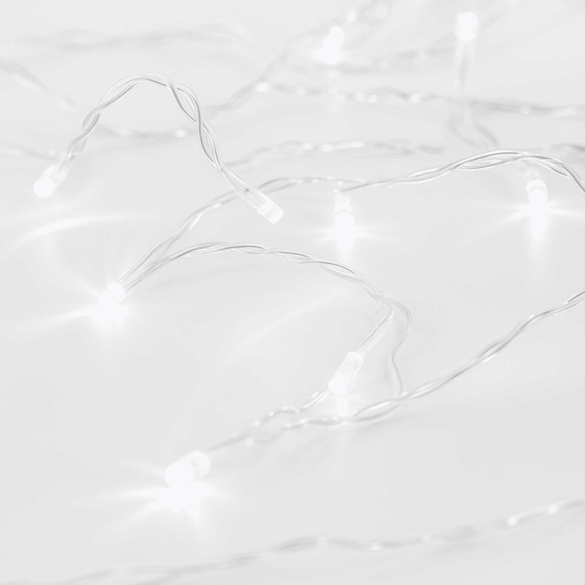 Elegani 10 LED Clear Cable String Lights 3ft Mini Fairy Lights with Clear Wire, White Indoor Decorative Lighting for Crafts, Bedroom, and Holiday Decor