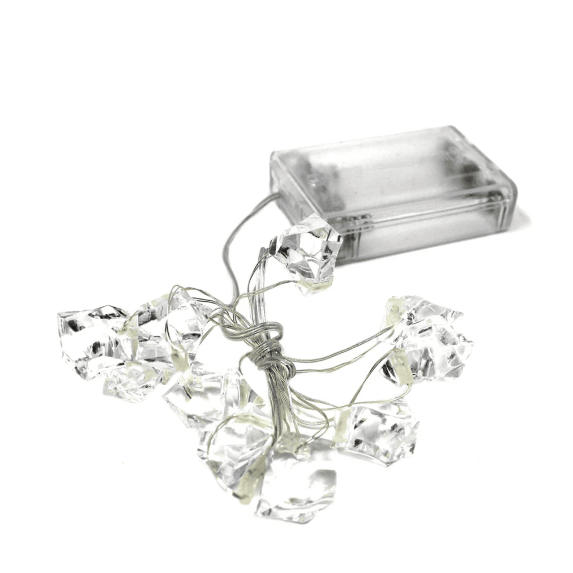 Elegani 10 LED Crystal String Lights 4.9ft Cool Blue, Clear Wire, Indoor Decorative Fairy Lights