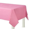 thumbnail image 1 of Elegani (2 Pack) 54" x 108" Plastic Table Covers | Durable, Reusable, and Waterproof for Indoors and Outdoors, Pink 54" x 108", 1 of 1