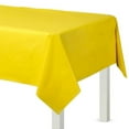 thumbnail image 1 of Elegani (2 Pack) 54" x 108" Plastic Table Covers | Durable, Reusable, and Waterproof for Indoors and Outdoors, Yellow 54" x 108", 1 of 1