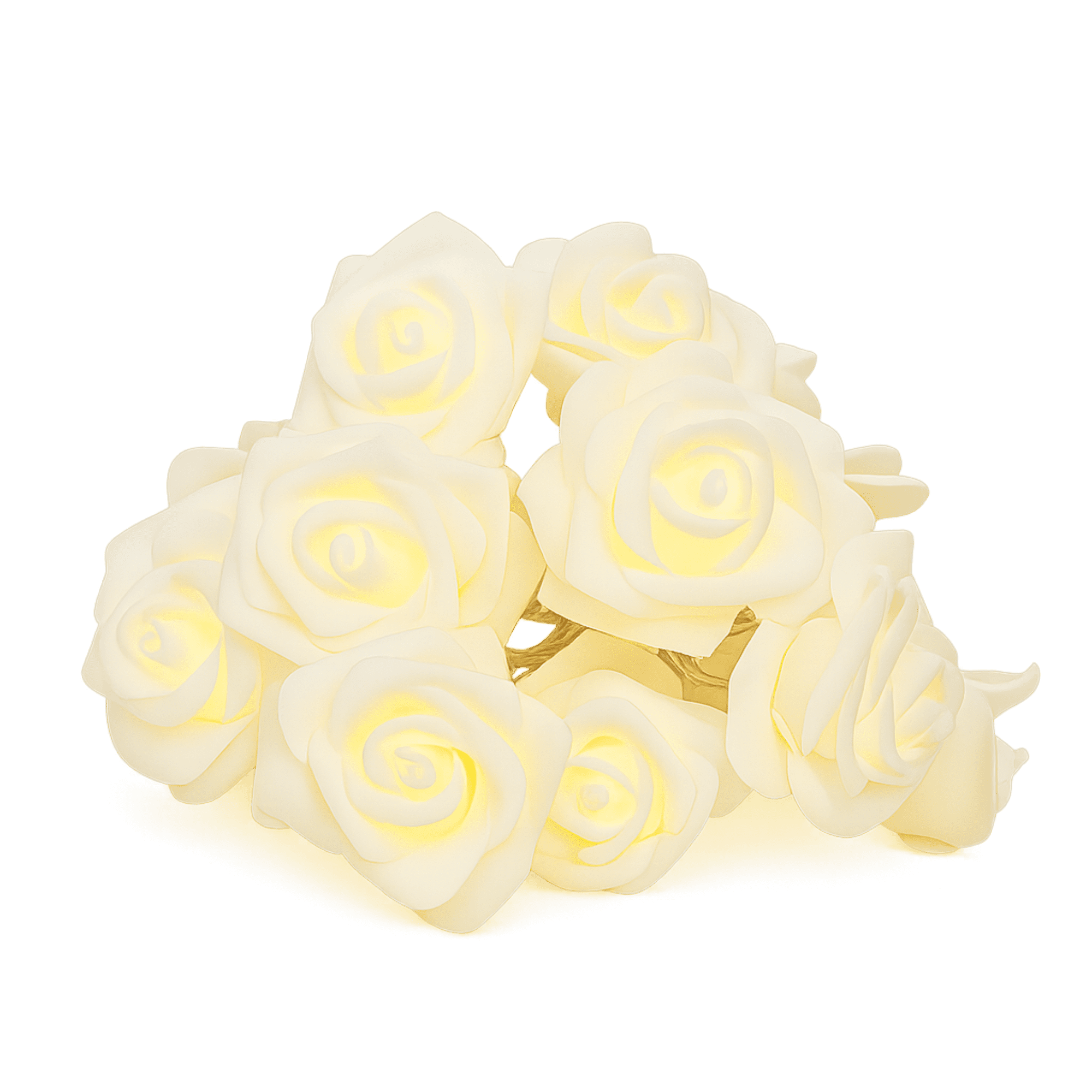 Elegani 20 LED Rose Flower String Lights – 9.5ft Warm White, 5mm Bulbs, 12" Lead, 6" Spacing, Indoor Decorative Lighting