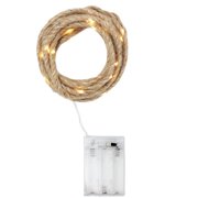 Elegani 30 LED Rope String Lights   8ft Natural Woven Rope with Warm White Fairy Lights