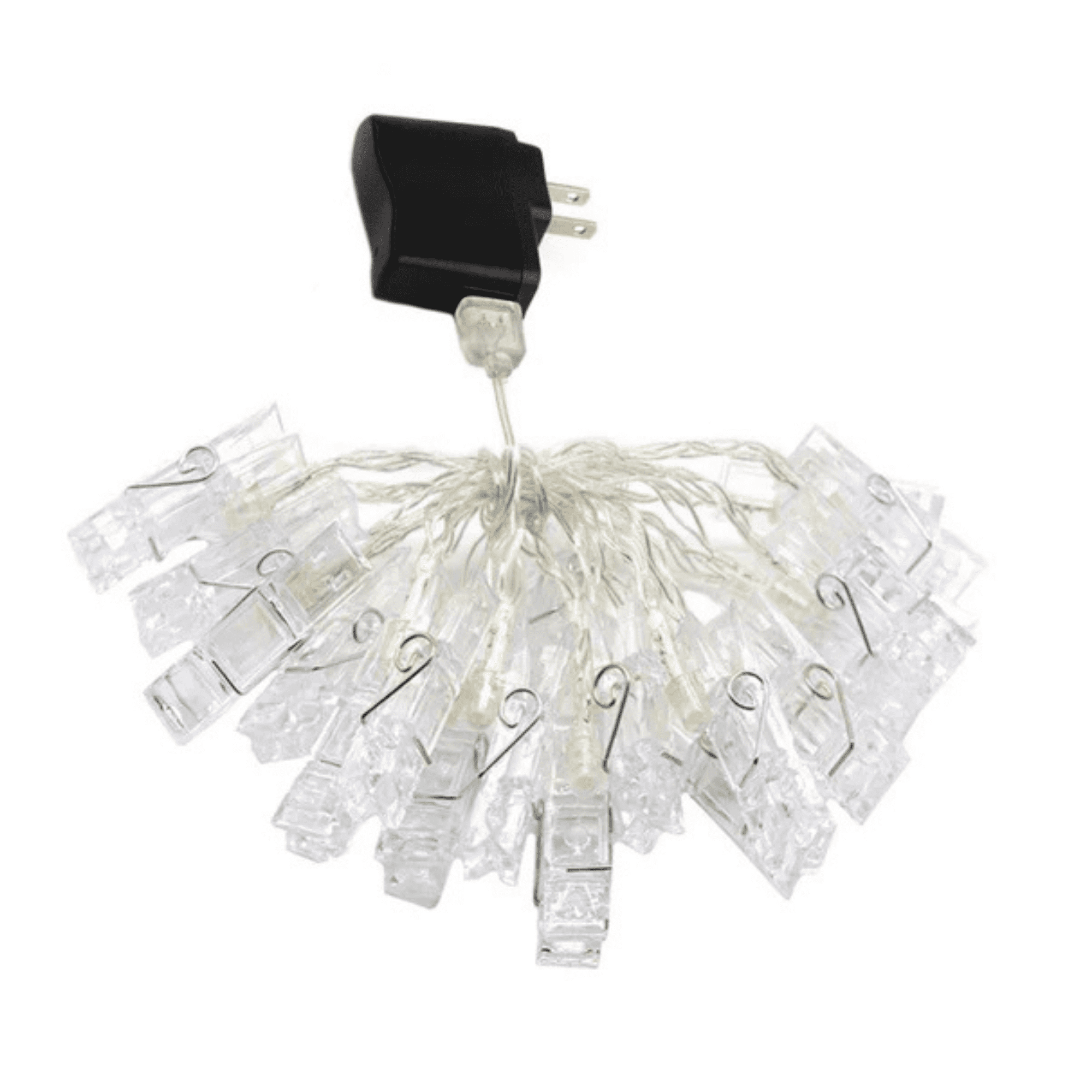Elegani 40 LED Photo Clip String Lights 14ft Clear Cable with Large Clips for Bedroom & Dorm Dcor