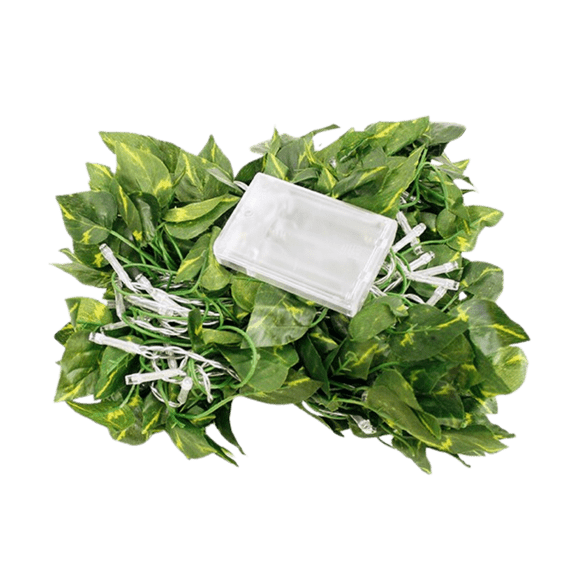 Elegani 66 LED Ivy Leaf Curtain Lights – 3.3ft x 5.2ft, 6 Strands, Warm White, Indoor Hanging Vine Decor for Bedroom Wall, Door, Ceiling