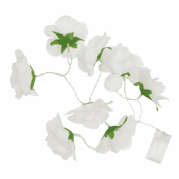 Elegani 8 LED White Flower String Lights Warm White Floral Fairy Lights for Home and Event Dcor