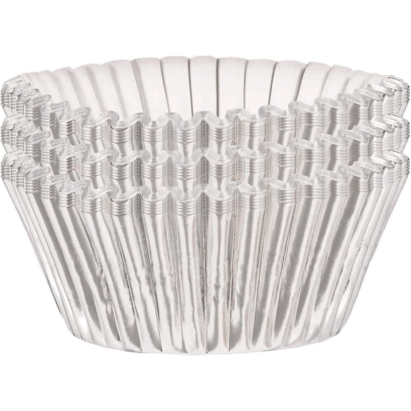 Elegani Cupcake Cases Baking Cups 2 Inch Silver 24 Count