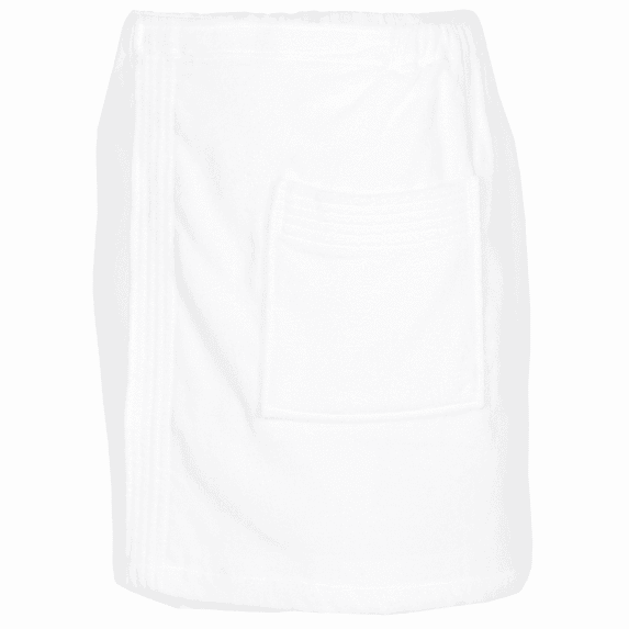 Elegani Men's Spa Wrap - Luxury Terry Velour, Comfy & Absorbent (One Size) White
