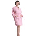 thumbnail image 1 of Elegani Soft Cotton Blend Waffle Kimono Perfect Knee Lenghth Robe for Women -Pink (SM), 1 of 2