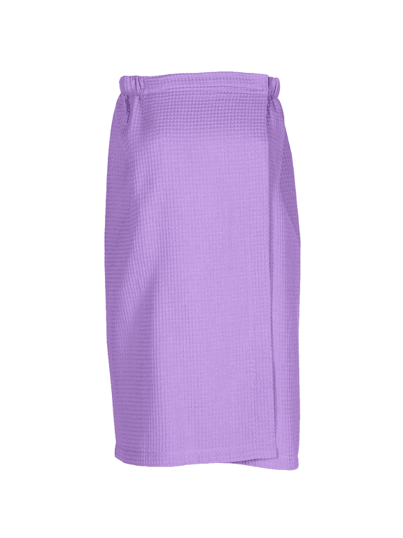 Women's Waffle Weave Spa Wrap - Lightweight, Breathable, One-Size-Fits-Most (29" Long), Lavender
