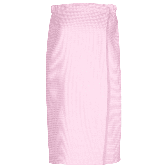 Elegani Women's Waffle Weave Spa Wrap - Lightweight, Breathable, One-Size-Fits-Most (29" Long), Light Pink