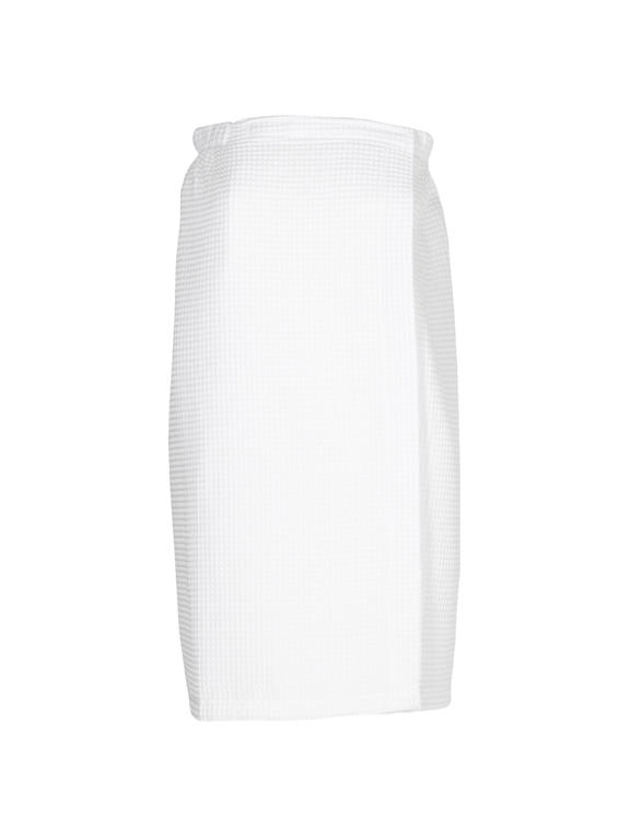 Women's Waffle Weave Spa Wrap - Lightweight, Breathable, One-Size-Fits-Most (29" Long), White