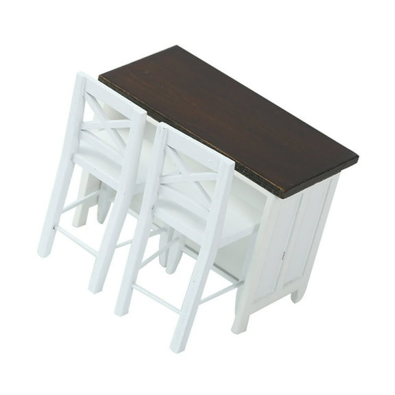 Elegant 1/12 Dollhouses Furniture Set with Pub Table and Chair Simulation Model Figure for Craft Model Project Decors