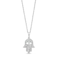 thumbnail image 1 of Elegant 1.20 Ct Round Cut Lab Created Diamond Beauty Hand Women Pendant 14K White Gold Plated Silver, 1 of 3