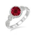 thumbnail image 1 of Elegant 1.50 Carat Round Ruby and Diamond Engagement Ring in 14k White Gold affordable ruby & diamond engagement ring, 1 of 3