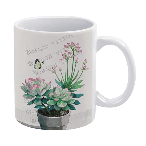 Elegant 11 oz Succulent Mug - Perfect for Enjoying Your Favorite Beverages