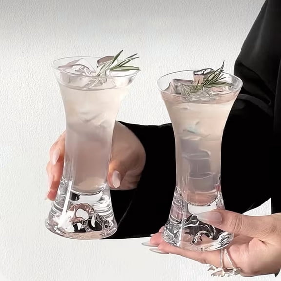 Elegant 110ml Transparent Crystal Glass Cup - Premium Waist Cinched Design for Juice, Champagne, and Cocktails
