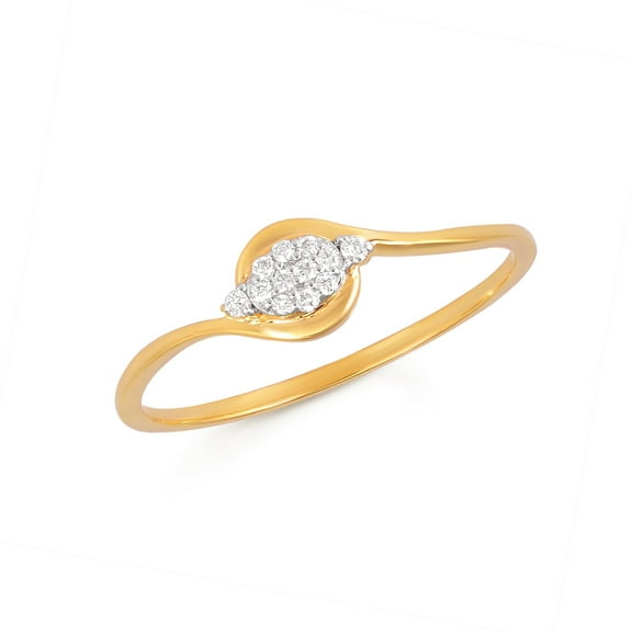 Elegant 14K Gold Plated Diamond Accent Twist Ring in 925 Sterling Silver