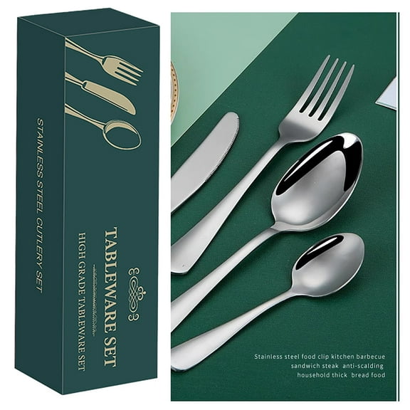 Elegant 16-Piece Stainless Steel Flatware Set - Complete Cutlery Set for Kitchen, Restaurant, and Dining