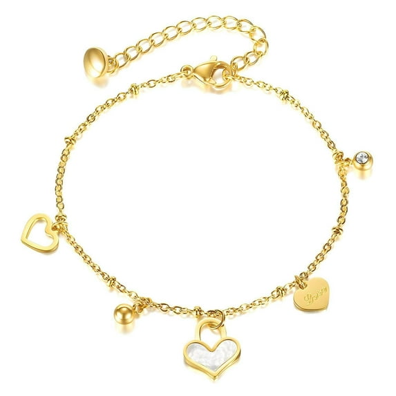 Elegant 18K Gold-Plated exquisite gold-plated heart charm bracelet