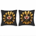 thumbnail image 1 of Elegant 18x18in Throw Pillow Covers Set of 2 - Black Background with Intricate Gold & Pink Floral Design Perfect for Couch Bed Car, 1 of 8