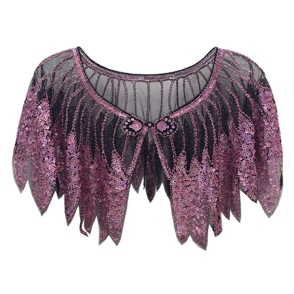 Elegant 1920s Flapper Sequined Shawl Glittering Shawl for Weddings and Event
