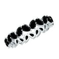 thumbnail image 1 of Rosec Jewels Elegant Black Onyx Eternity Ring, Pear Shape Black Onyx Full Eternity Ring, December Birthstone Ring, 18K White Gold, US 3.00, 1 of 9