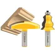 Elegant 2 Bit Crown Cap Molding Router Bit Set - 1/2 Shank - Yonico 16212