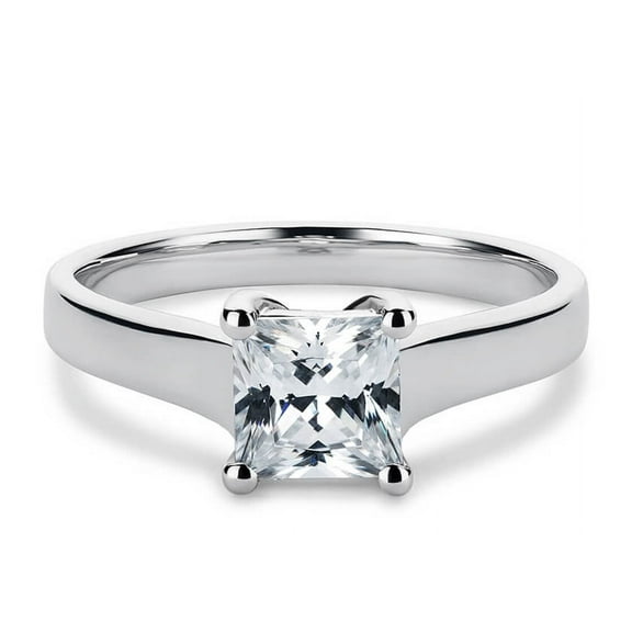 Elegant 2 Ct Princess Cut Solitaire Moissanite Diamond Engagement Ring | 925 Sterling Silver for Women