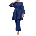thumbnail image 1 of Elegant 2-Piece Outfit: Crystal Embellished Loose Top & Flared Pants Set For Women - Casual Daily & Party Wear, 1 of 4