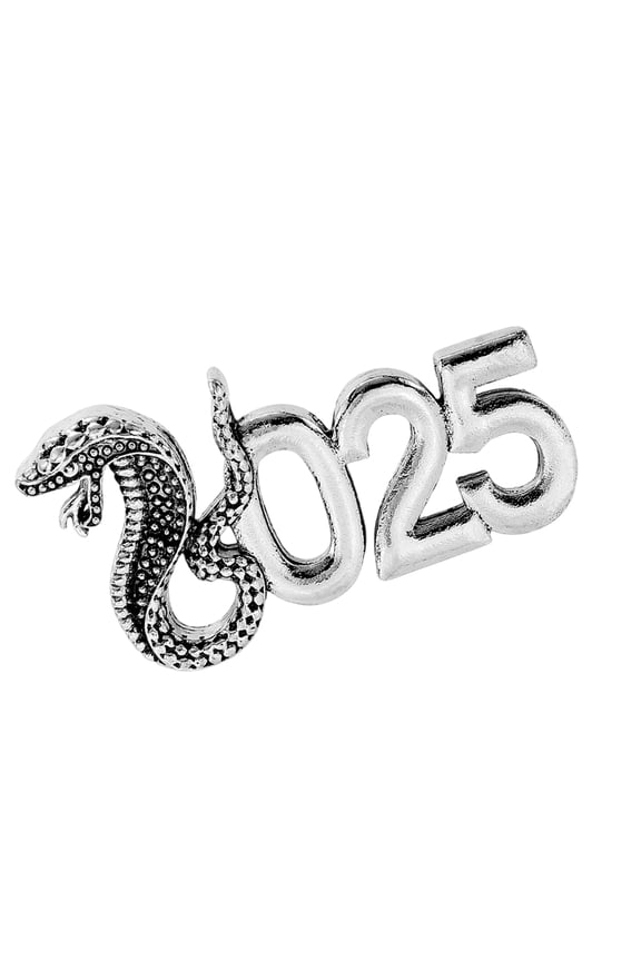 Elegant 2025 Snake Year Brooch Pin Wisdoms And Good Badge Pin Nonfading Metal For Festival Fashion Enthusiasts