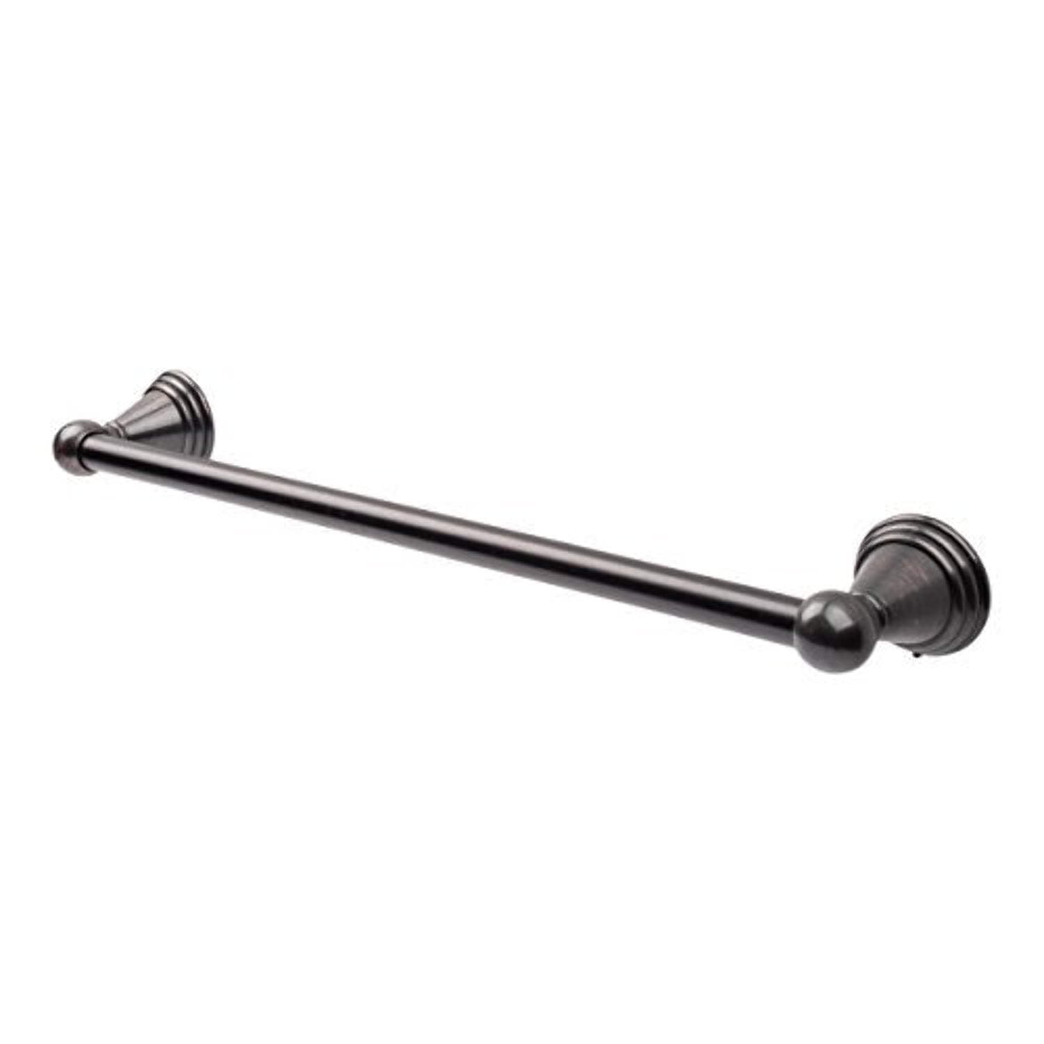 Elegant 24 Inch Bathroom Towel Bar by LDR Industries - Centennial Series, Classic Round Bathware Design, 24 Rod Bath Accessory To Hang Towels, Oil Rubbed Bronze Finish, Wall Mount Hardware Included