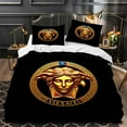 thumbnail image 1 of Elegant 3-Piece Black and Gold Duvet Cover Set with Classical Emblem and Greek Key Pattern - Modern Bedroom Decor, 1 of 4