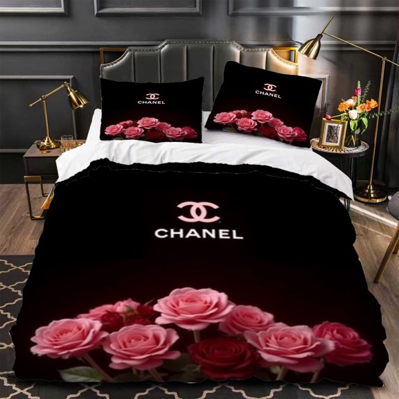 Elegant 3-Piece Duvet Cover Set Black Headboard Compatible Modern Aesthetic for Stylish Bedrooms