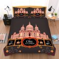 thumbnail image 1 of Elegant 3-Piece Duvet Cover Set with Cathedral Design - Dark Grey Peach & Cream Luxurious Bedding, 1 of 4