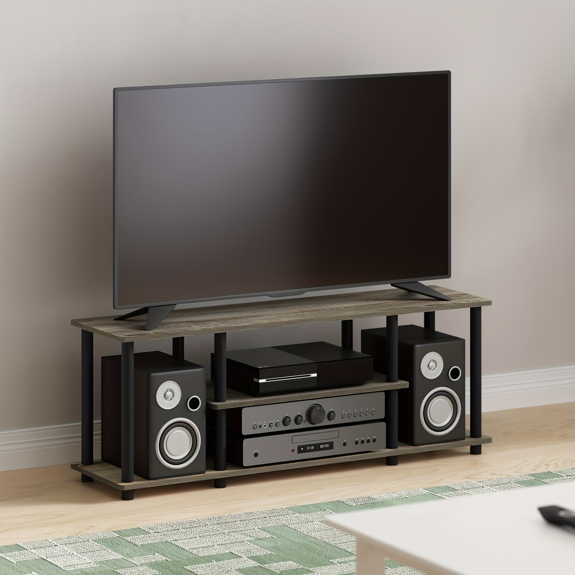 Elegant 3-Tier Entertainment TV Stand for Up to 50