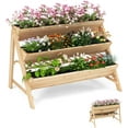 Elegant 3Tier Raised Garden Bed, Wooden Vertical Planter Box with