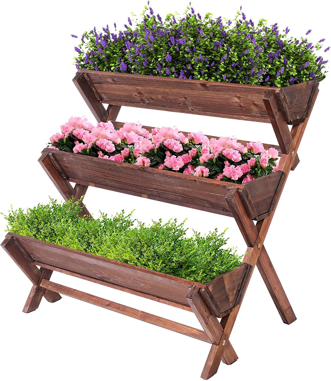 Elegant 3 Tier Vertical Garden Planter,Vertical Wooden Raised Garden