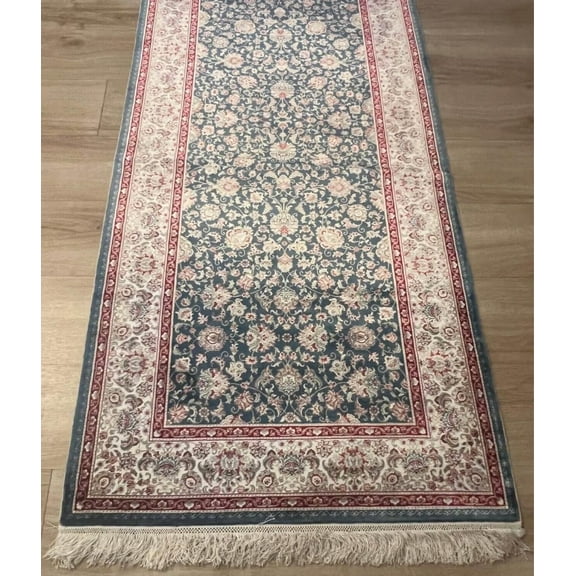 Elegant 3x10 Olive Red Runner Rug Turkish Handmade 100% Bamboo Silk Hallways