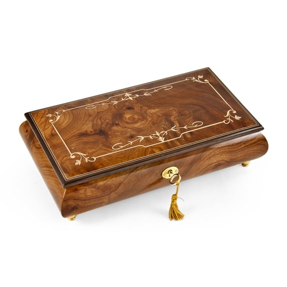 Elegant 30 Note Classic Style Ornament Border Inlay Musical Jewelry Box - Beautiful Dreamer