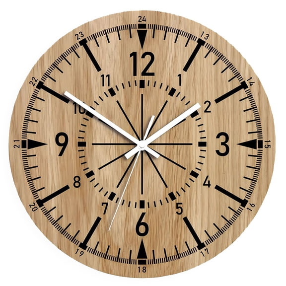 Elegant 30Cm Round Wooden Wall Clock Silent Operation For Modern Homes