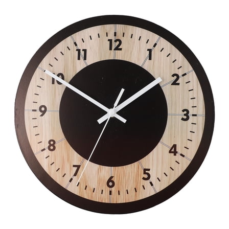 Elegant 30Cm Round Wooden Wall Clock Silent Operation For Modern Homes