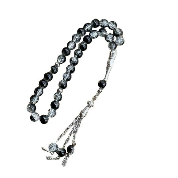 Elegant 33 Beads Rosary Ice Cracked Glass Tasbih Jewelry for Islamic Worship