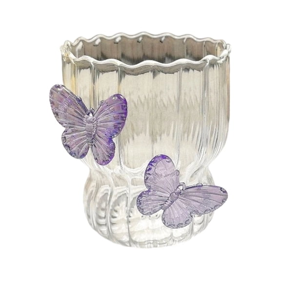 Elegant 3D Butterfly Shape Glass Cup Glass Texture Artistic Water Cup Suitable for Coffee and Milk Home Offices Setting