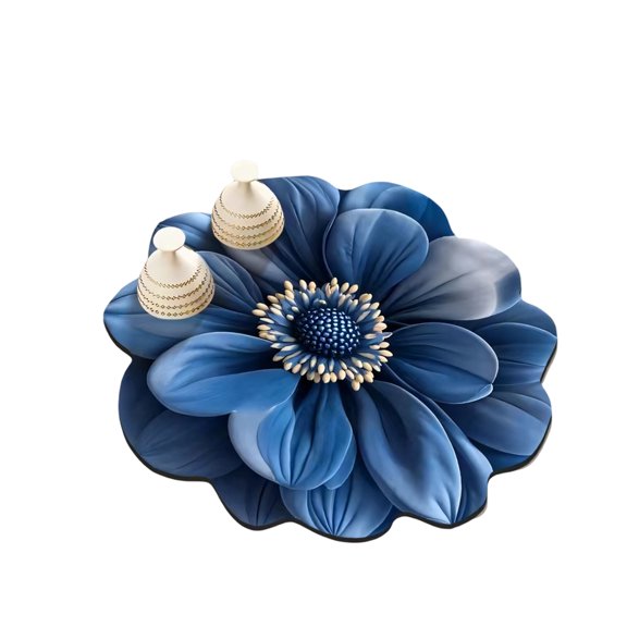 Elegant 3D Flower Pattern Silicone Coasters Mat Drying Rack For Kitchen Sink Dining Table Countertops Organization