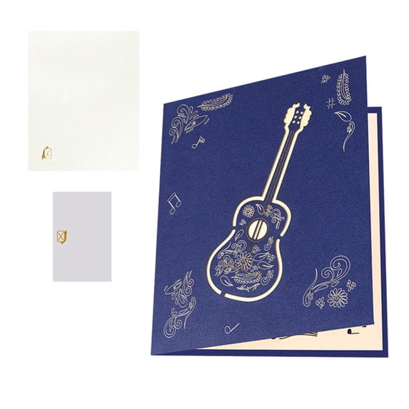 Elegant 3D Guitar Card With Popup Design Handmade For Special Celebration