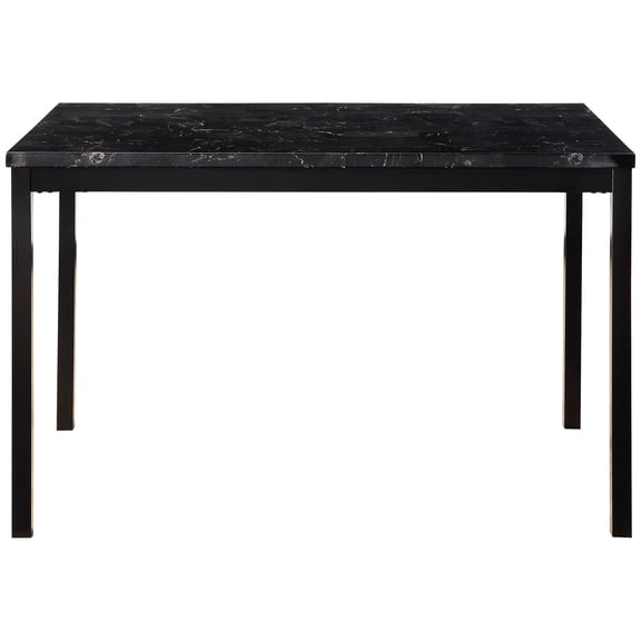 Elegant 4 Dining Table With Black Faux Marble And Metal Modern 4