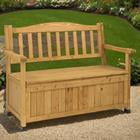 Elegant 44-Inch Cedar Yard Storage Box with Comfortable Backrest and Armrest - Bright Yellow Outdoor Seating Solution